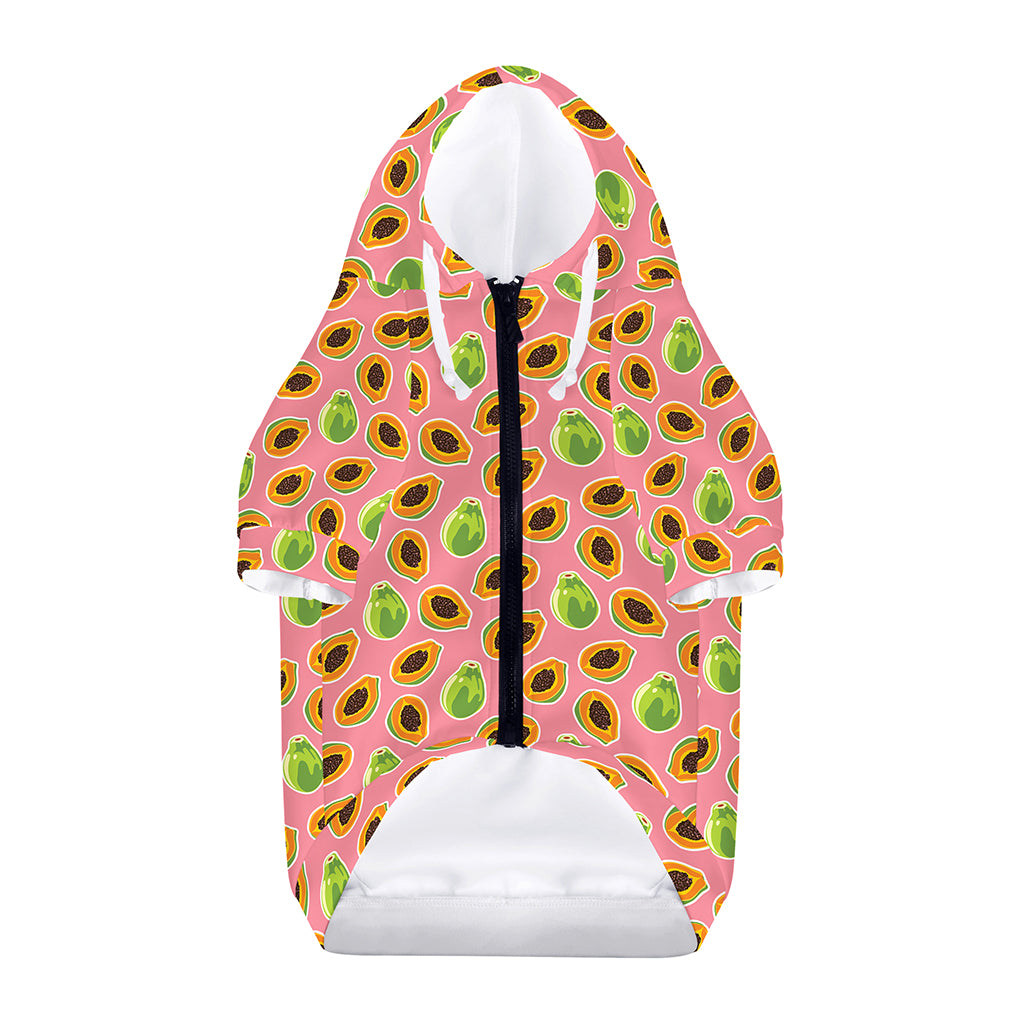 Cute Papaya Pattern Print Dog Zip Up Hoodie