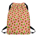 Cute Papaya Pattern Print Drawstring Backpack