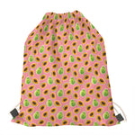 Cute Papaya Pattern Print Drawstring Bag