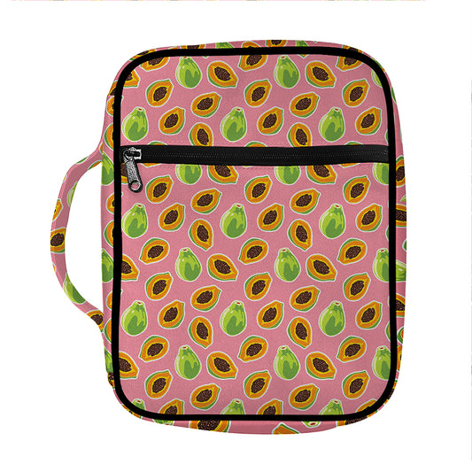 Cute Papaya Pattern Print Front Pocket Bible Bag