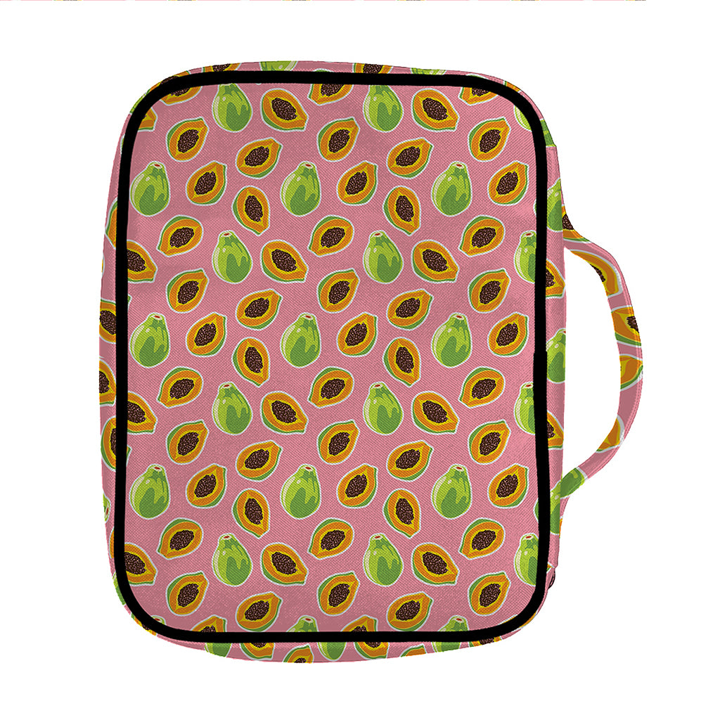 Cute Papaya Pattern Print Front Pocket Bible Bag