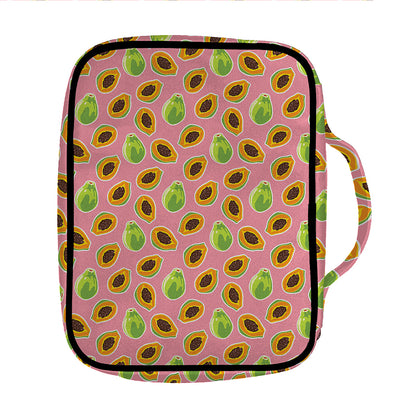 Cute Papaya Pattern Print Front Pocket Bible Bag