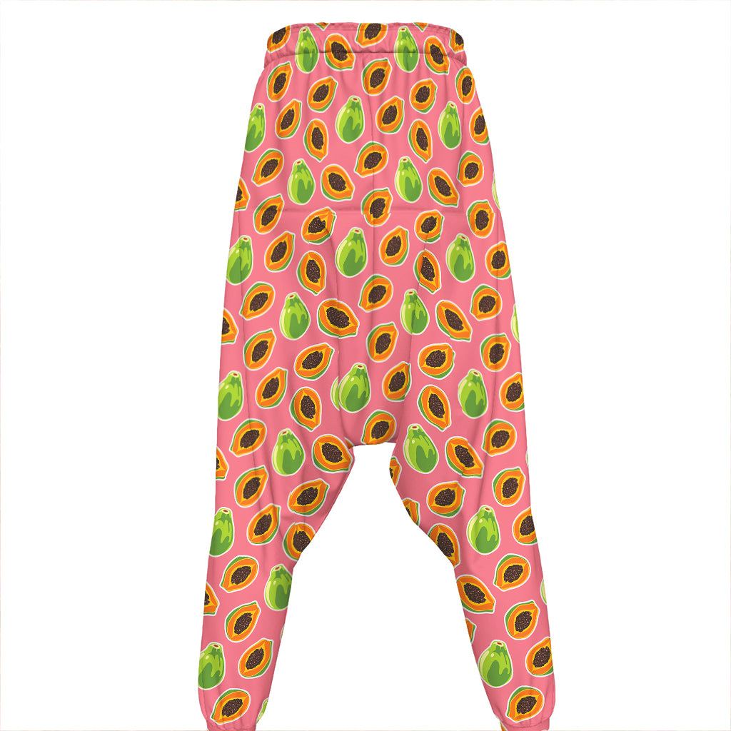 Cute Papaya Pattern Print Hammer Pants