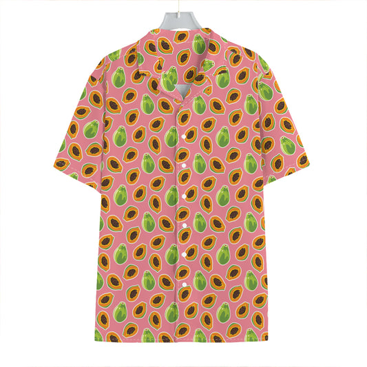 Cute Papaya Pattern Print Hawaiian Shirt