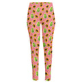 Cute Papaya Pattern Print High-Waisted Pocket Leggings