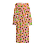 Cute Papaya Pattern Print Hooded Bathrobe