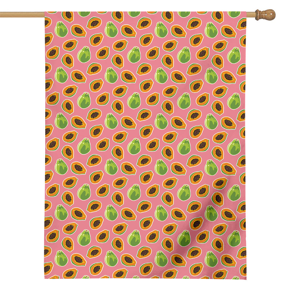 Cute Papaya Pattern Print House Flag
