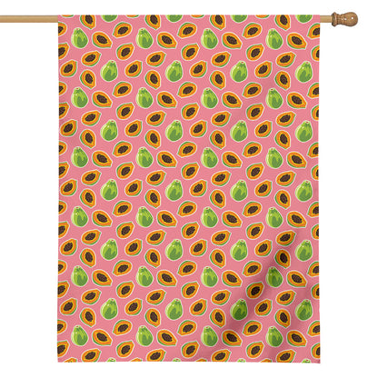 Cute Papaya Pattern Print House Flag