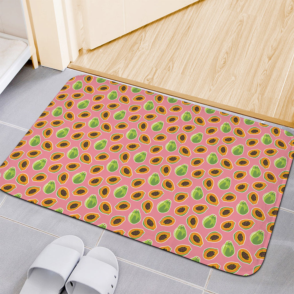 Cute Papaya Pattern Print Indoor Door Mat