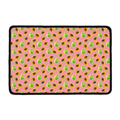 Cute Papaya Pattern Print Kitchen Mat