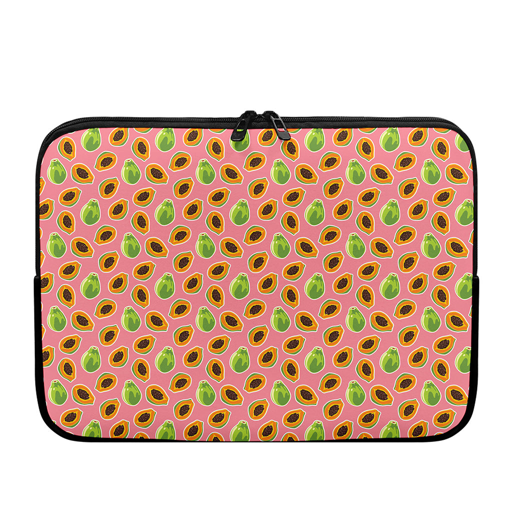 Cute Papaya Pattern Print Laptop Sleeve