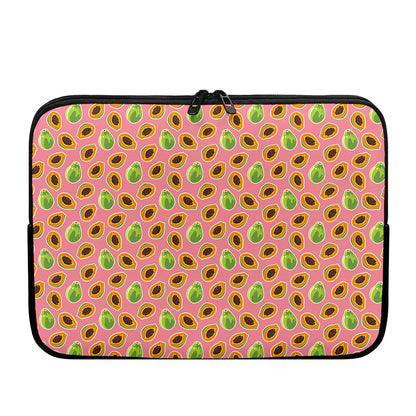 Cute Papaya Pattern Print Laptop Sleeve