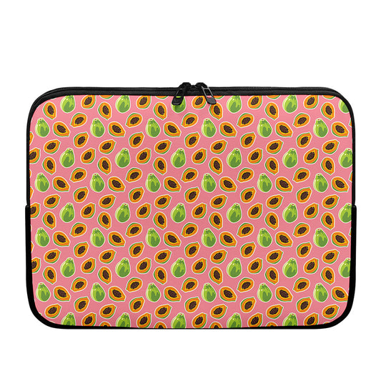 Cute Papaya Pattern Print Laptop Sleeve