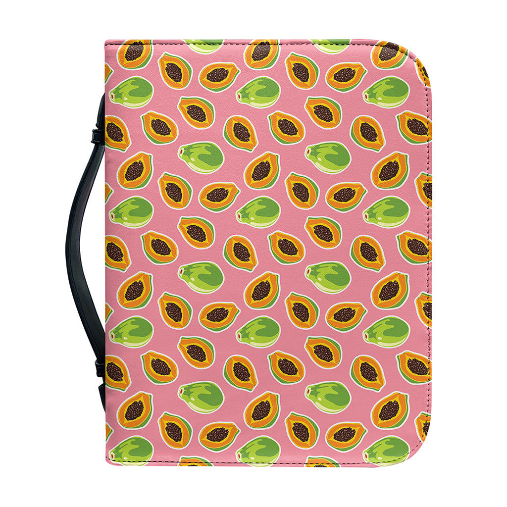 Cute Papaya Pattern Print Leather Bible Cover