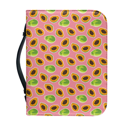 Cute Papaya Pattern Print Leather Bible Cover