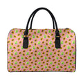 Cute Papaya Pattern Print Leather Duffel Bag
