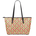 Cute Papaya Pattern Print Leather Tote Bag With Zipper