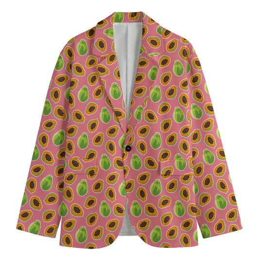 Cute Papaya Pattern Print Men's Blazer