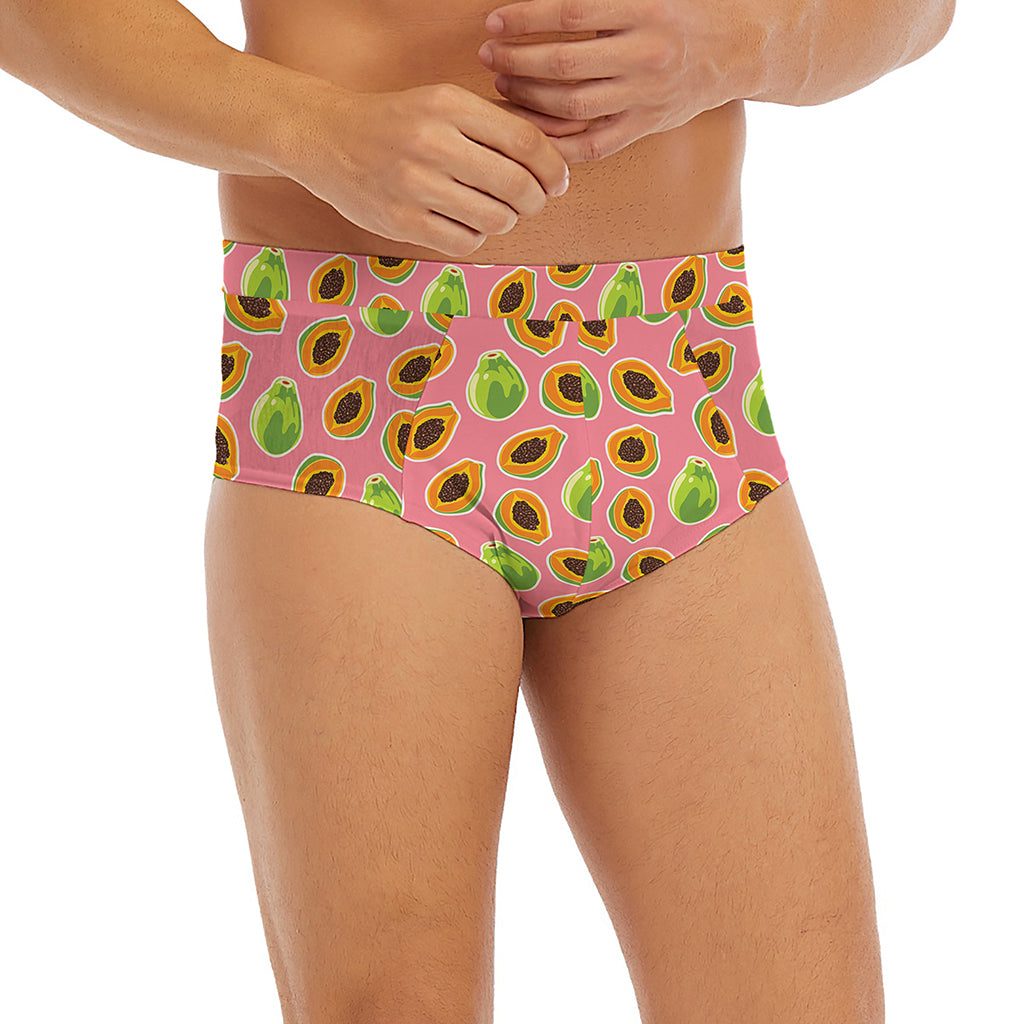 Cute Papaya Pattern Print Men's Briefs