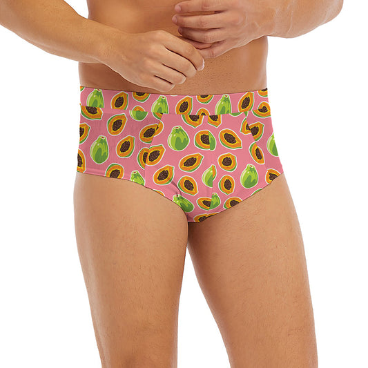 Cute Papaya Pattern Print Men's Briefs