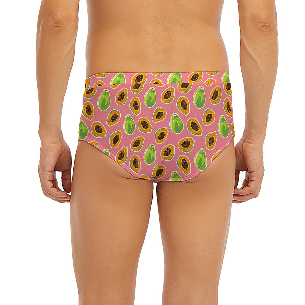 Cute Papaya Pattern Print Men's Briefs