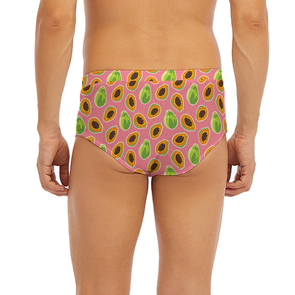Cute Papaya Pattern Print Men's Briefs