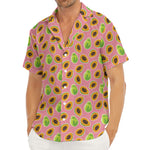 Cute Papaya Pattern Print Men's Deep V-Neck Shirt