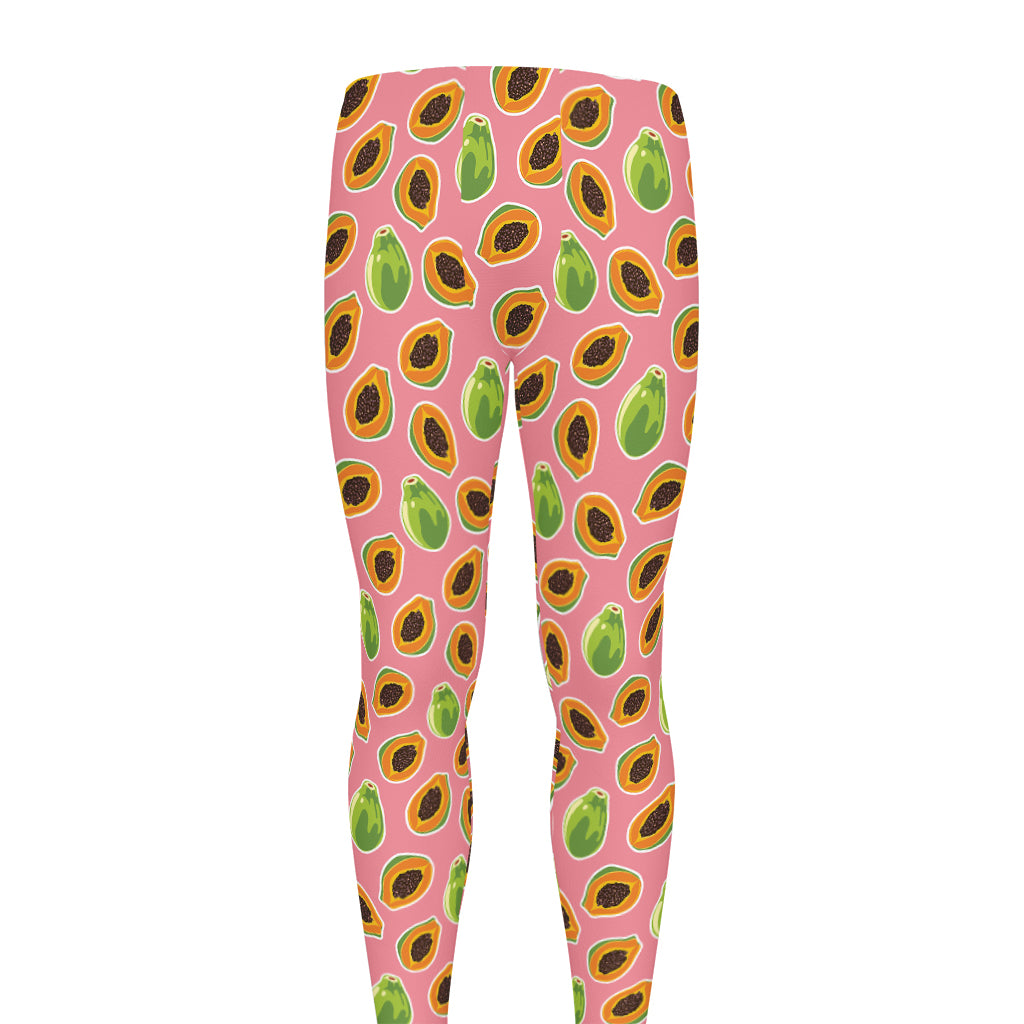 Cute Papaya Pattern Print Men's leggings