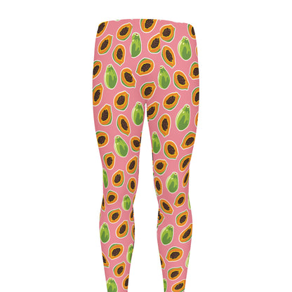 Cute Papaya Pattern Print Men's leggings
