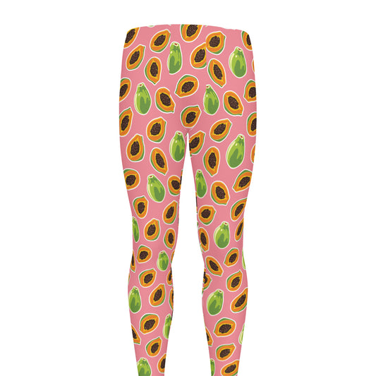 Cute Papaya Pattern Print Men's leggings