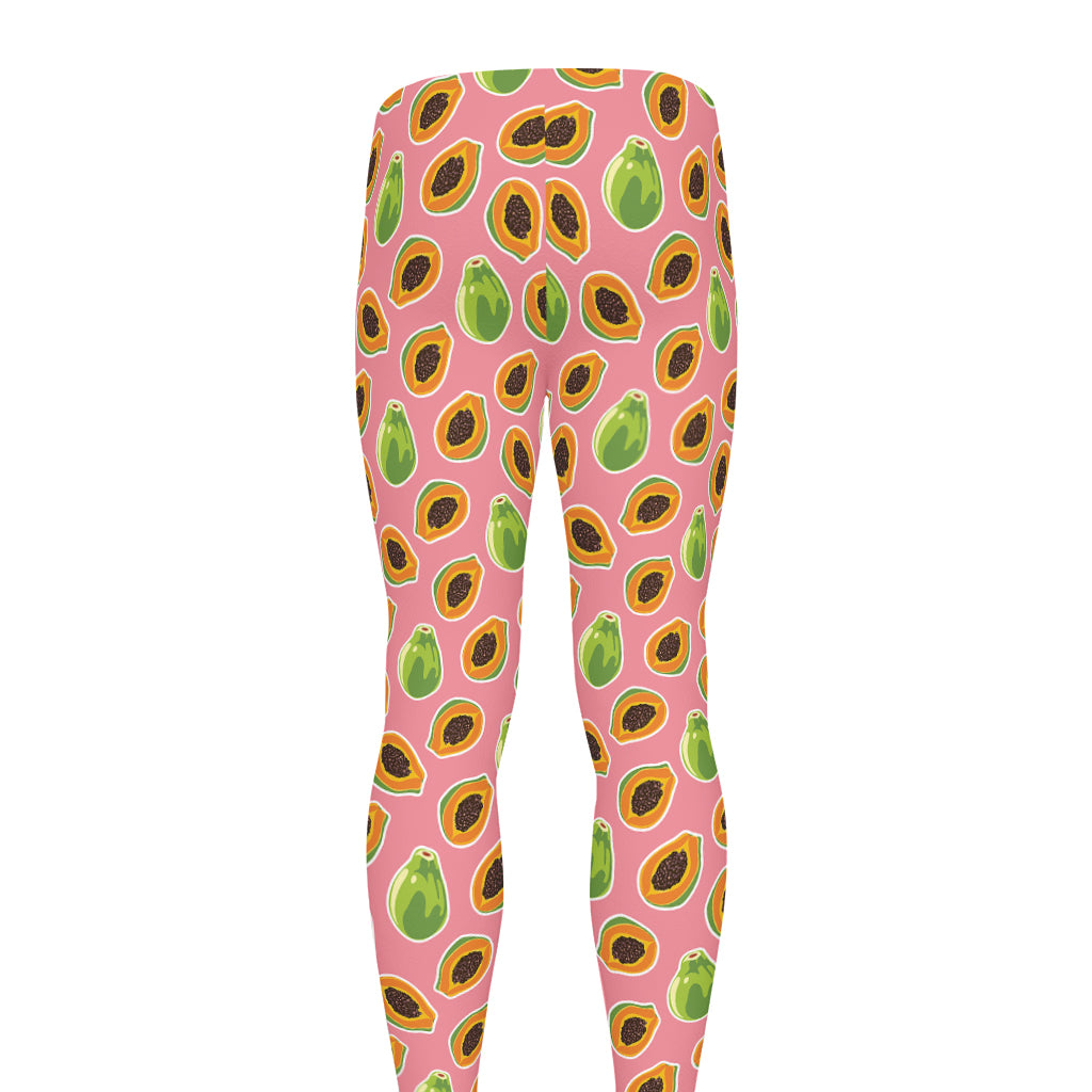 Cute Papaya Pattern Print Men's leggings