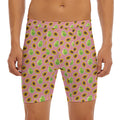 Cute Papaya Pattern Print Men's Long Boxer Briefs