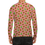 Cute Papaya Pattern Print Men's Long Sleeve Rash Guard