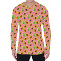 Cute Papaya Pattern Print Men's Long Sleeve T-Shirt
