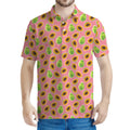 Cute Papaya Pattern Print Men's Polo Shirt