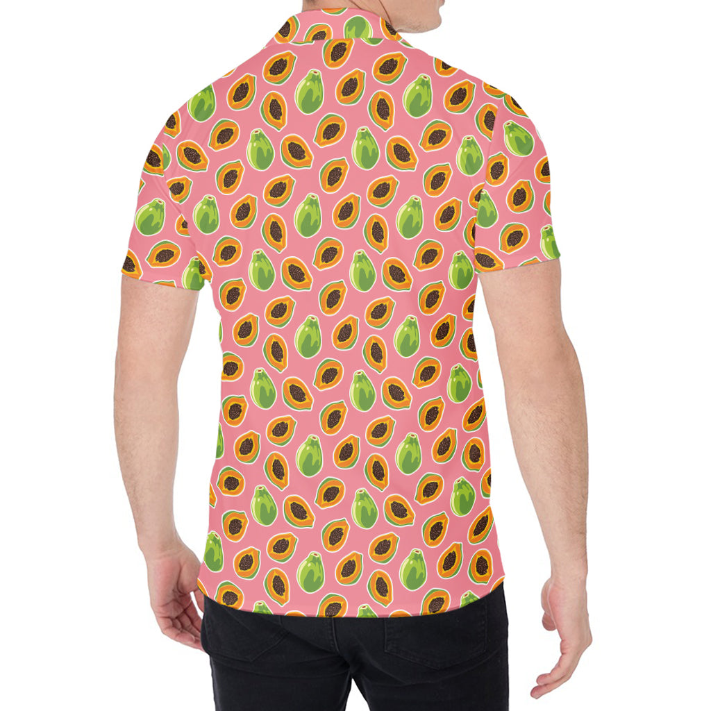 Cute Papaya Pattern Print Men's Shirt