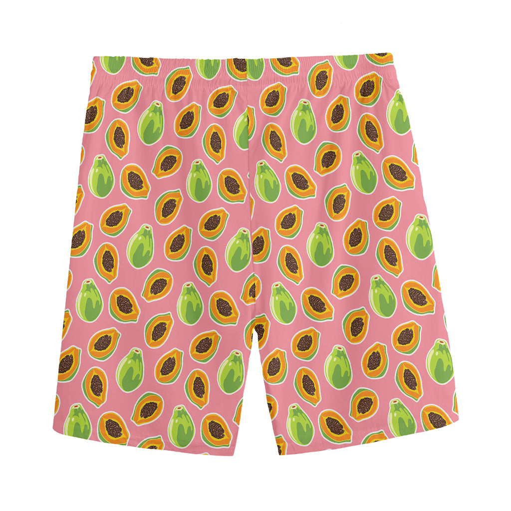 Cute Papaya Pattern Print Men's Sports Shorts