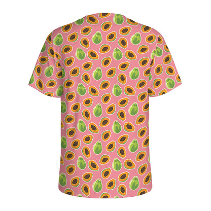 Cute Papaya Pattern Print Men's Sports T-Shirt