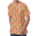 Cute Papaya Pattern Print Men's Velvet T-Shirt