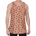 Cute Papaya Pattern Print Men's Velvet Tank Top
