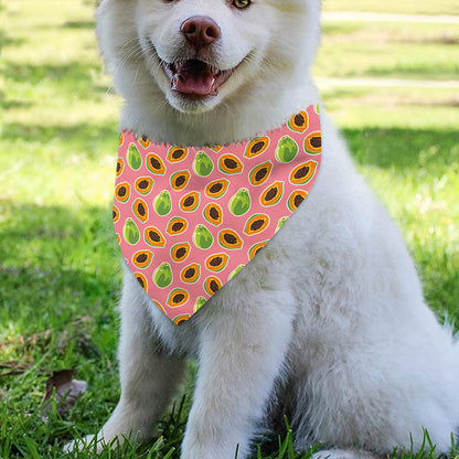 Cute Papaya Pattern Print Over The Collar Dog Bandana