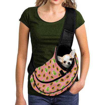Cute Papaya Pattern Print Pet Sling Carrier