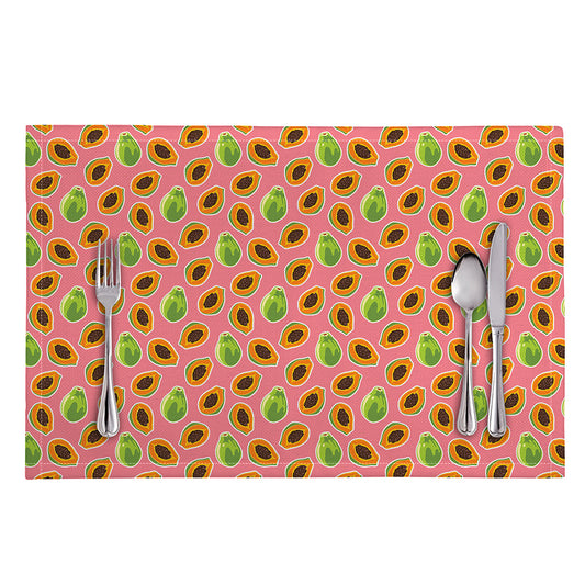 Cute Papaya Pattern Print Placemat