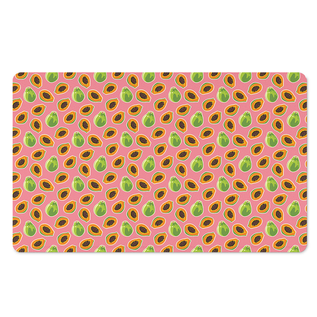Cute Papaya Pattern Print Polyester Doormat