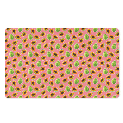Cute Papaya Pattern Print Polyester Doormat