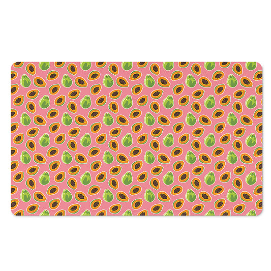 Cute Papaya Pattern Print Polyester Doormat