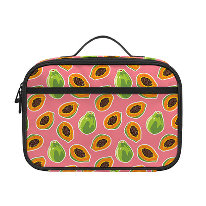 Cute Papaya Pattern Print Portable Lunch Bag