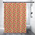 Cute Papaya Pattern Print Premium Shower Curtain