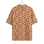 Cute Papaya Pattern Print Rayon Hawaiian Shirt