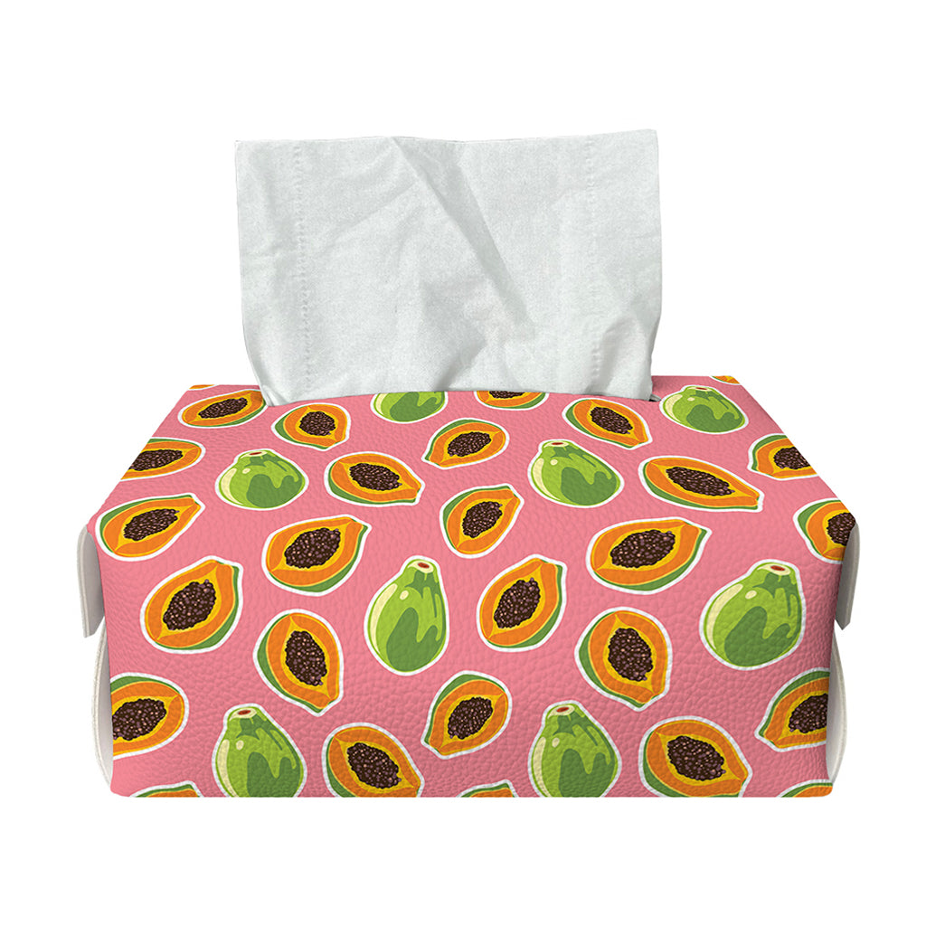 Cute Papaya Pattern Print Rectangle Tissue Box Cover